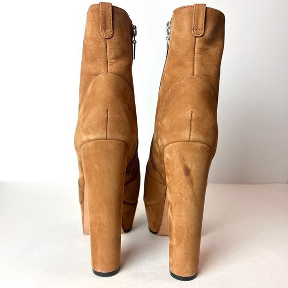 SCHUTZ July Suede Nubuck Platform High Heel Bootie Boots Sz 8.5 - Picture 9 of 11